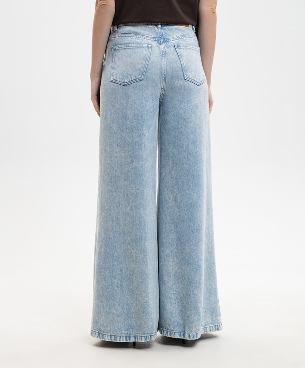 Solotre Голубые джинсы с эффектом потертости M1AB0168 изображение 4