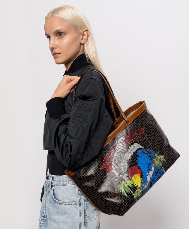 Balenciaga Коричнева сумка-тоут Select з принтом A000QA2ACQF зображення 2