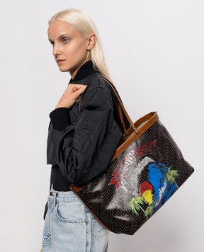 Balenciaga Коричневая сумка-тоут Select с принтом A000QA2ACQF
