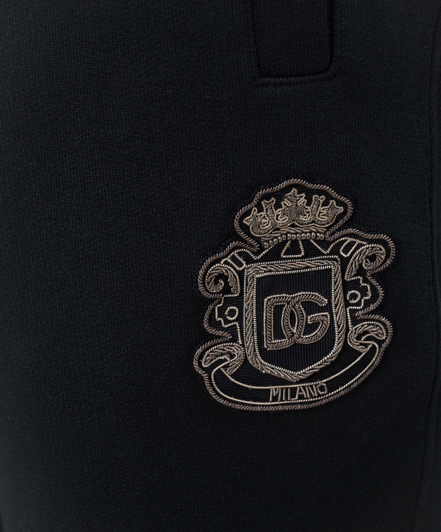 Dolce&Gabbana Черные брюки с геральдической нашивкой логотипа GP07TZG7PZT изображение 5