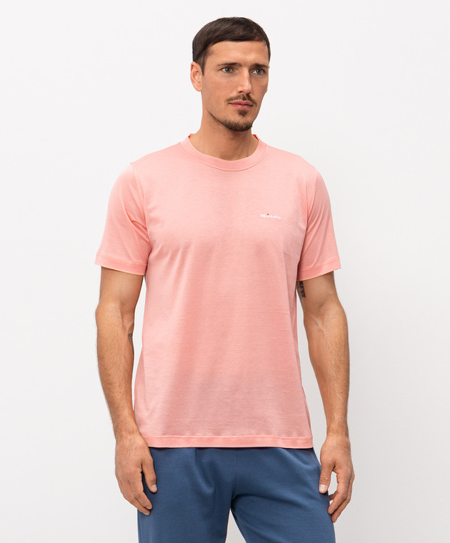 Kiton Рожева футболка з вишивкою логотипа UMK1274 зображення 2