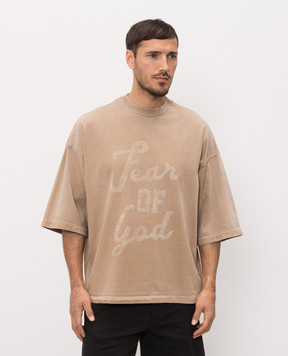 Fear of God Коричневая футболка с принтом логотипа FG9M109964HWJ