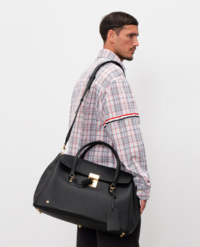 Thom Browne Чорна шкіряна сумка Bolton MAG473AL0105