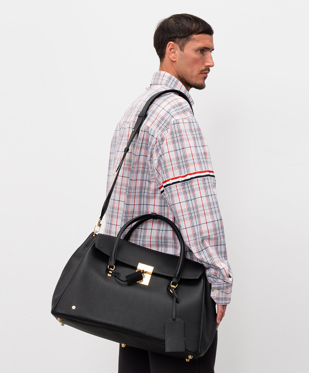 Thom Browne Черная кожаная сумка Bolton MAG473AL0105 изображение 2
