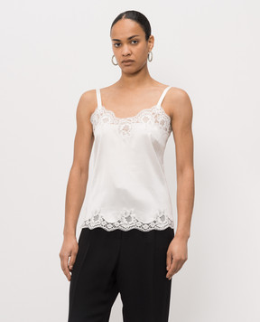 Dolce&Gabbana Топ кольору айворі з мереживом O7A00TONO13