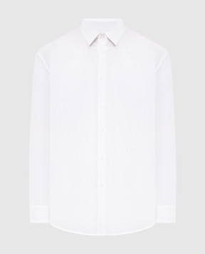 Saint Laurent Біла сорочка з вишивкою монограми логотипа 859779Y2N48