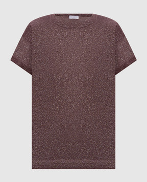 Brunello Cucinelli Фиолетовая футболка с кашемиром и шелком M41810000P