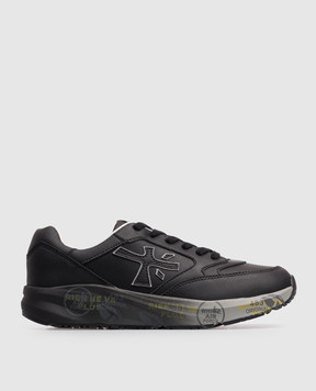 Premiata Детские черные кожаные кроссовки Demi 322394633640