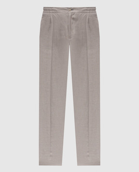 Kiton Сірі штани з льону UPN01H09690