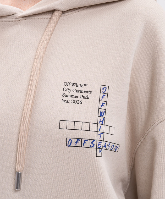 Off-White Бежево худи с брендовым принтом 29E00752T изображение 5