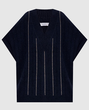 Peserico Синій жилет з вовни, шовку і кашеміру S99024F059018V