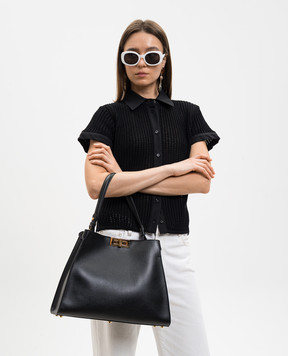 Fendi Чорна шкіряна сумка-трапеція Way 8BN368AWPF