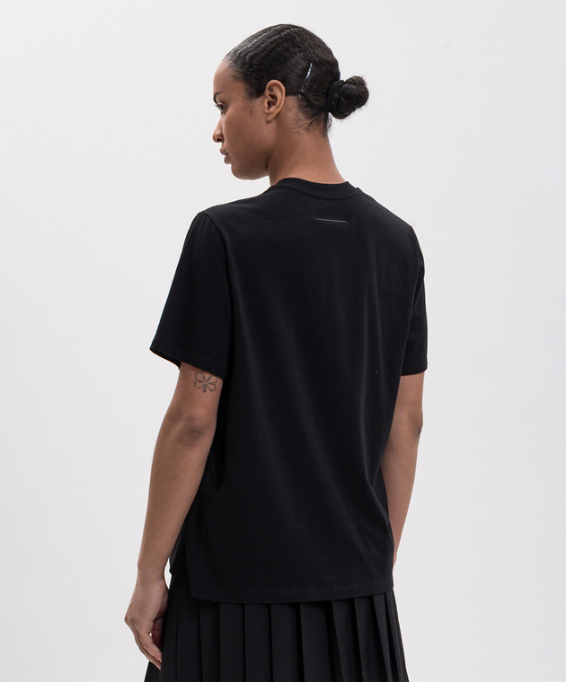 Maison Margiela MM6 Черная футболка с нашивкой логотипа S52NF0018M20048 изображение 4
