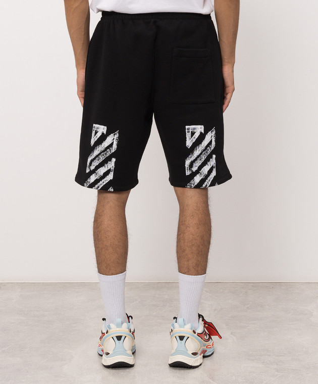 Off-White Черные шорты с принтом логотипа 44MCI013F26F005 изображение 4