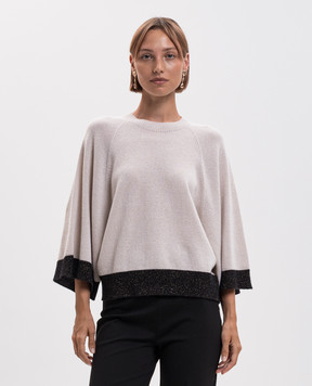 Twinset Джемпер цвета айвори из шерсти и кашемира 262TP3511