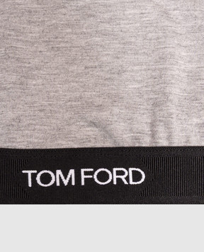 Tom Ford Серый топ с логотипом BRJ016JEX011