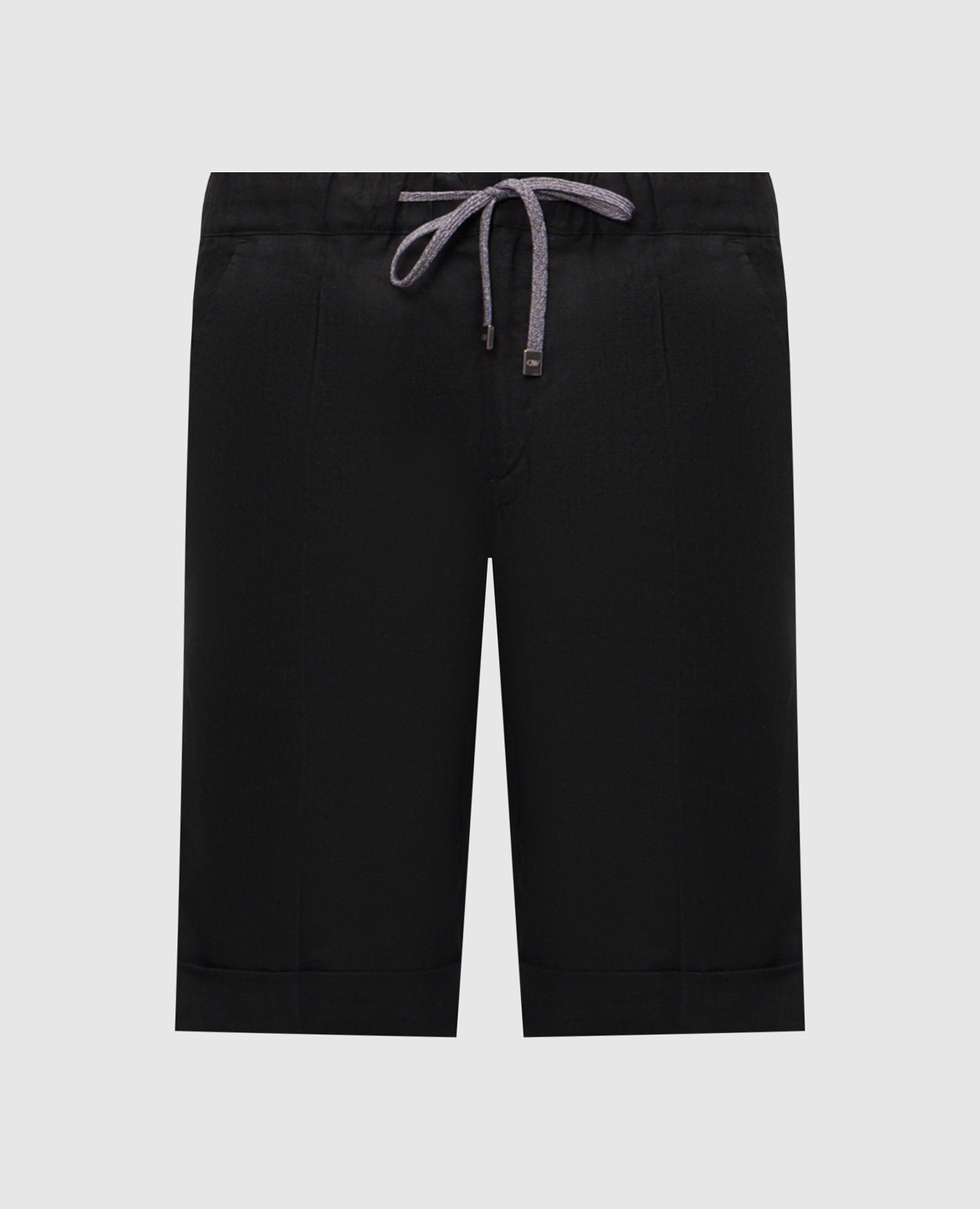 Черный шорты из льна