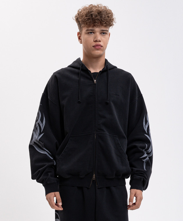Vetements Черная спортивная куртка с принтом MH27ZU154B изображение 3