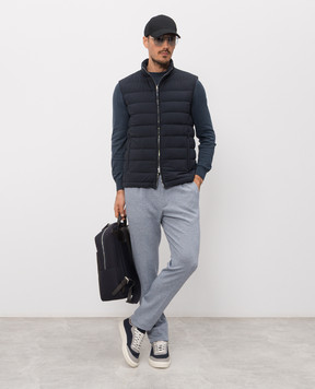 Enrico Mandelli Синій пуховий стьобаний жилет 3T570A519V