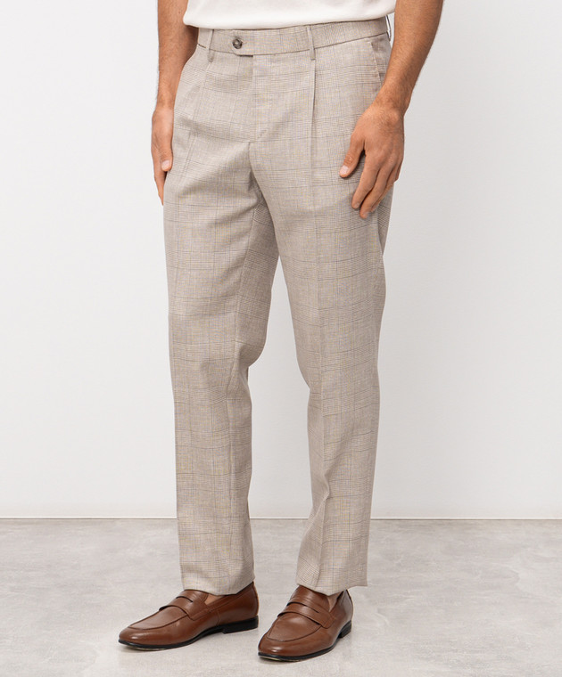 Peserico Бежеві штани з вовни у віндзорську клітинку R5422302721 зображення 3