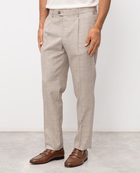 Peserico Бежеві штани з вовни у віндзорську клітинку R5422302721