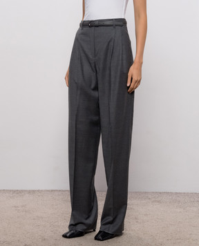 Max Mara Серые брюки LAGO из шерсти MSTLAGO