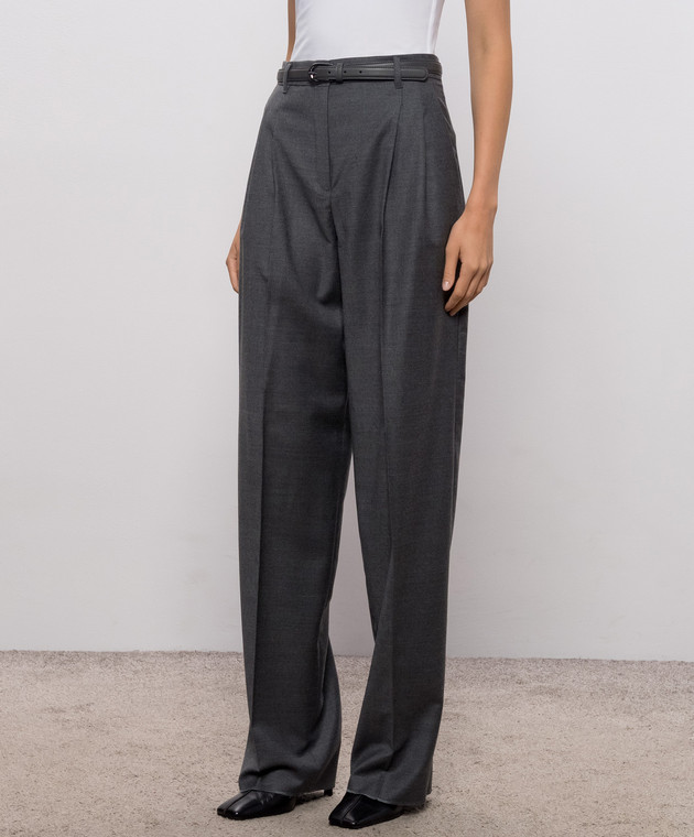 Max Mara Серые брюки LAGO из шерсти MSTLAGO изображение 3