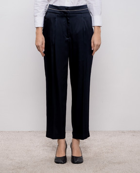 Peserico Сині штани з ланцюжком моніль P04874D06097