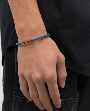 Versace Синій шкіряний браслет Greca 10227921A00637