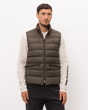 Moncler Зеленый пуховой жилет Treompan L20911A00119549SK