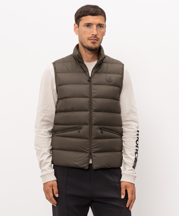 Moncler Зеленый пуховой жилет Treompan L20911A00119549SK изображение 3