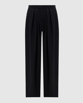 Balmain Чорні штани з вовни прямого крою HF1PO170WC09