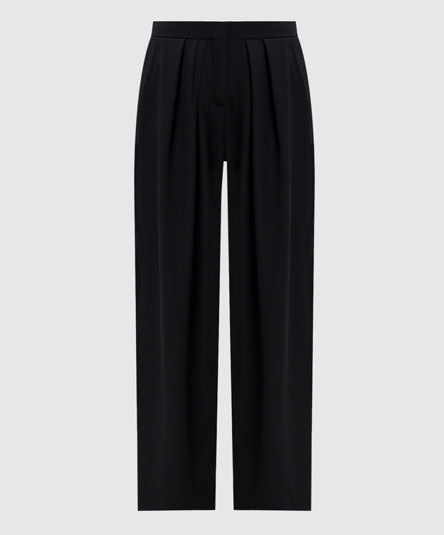 Balmain Черные брюки из шерсти прямого кроя HF1PO170WC09