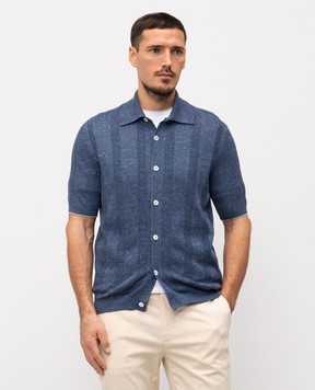 Brunello Cucinelli Синий кардиган с льном M2L707805