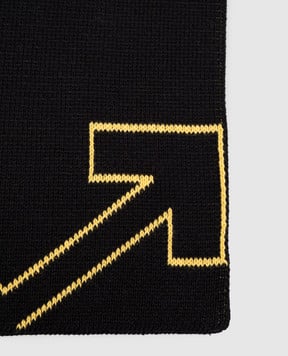 Off-White Дитячий чорний шарф з логотипом OBMA001F25KNI001