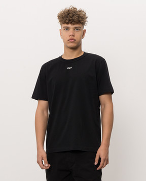 Off-White Черная футболка с принтом Industrial half Arrow 44MAA16MF26J002