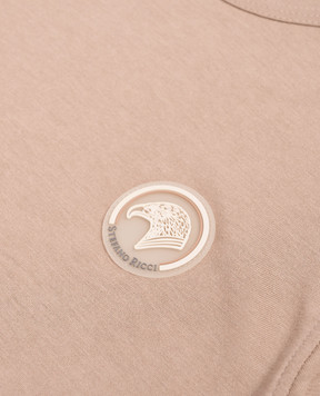 Stefano Ricci Детская коричневая футболка с нашивкой логотипа YNH6101490803