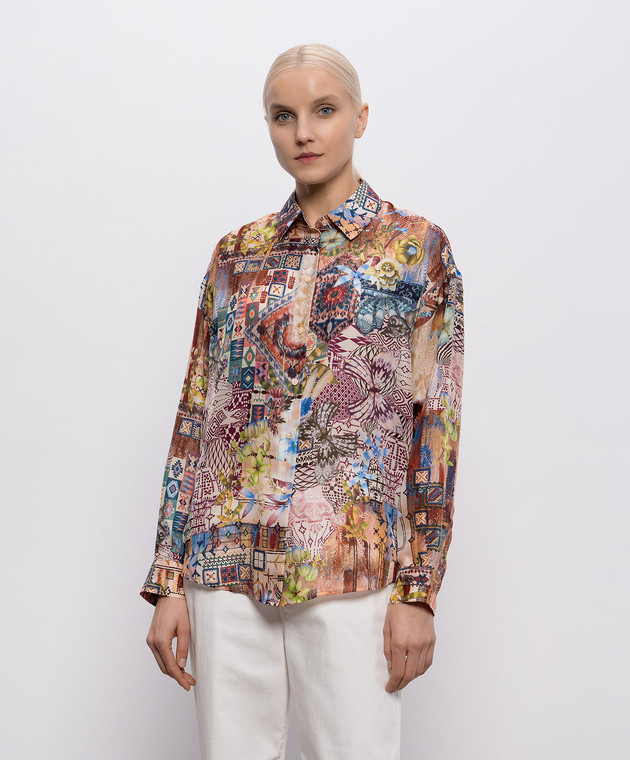 Momoni Блуза COLINAS из шелка в принт MOSH00302MO изображение 3