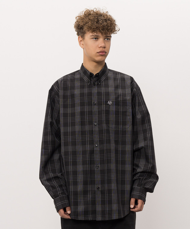 Vetements Чорна сорочка в клітинку MH27SH059BCm зображення 3