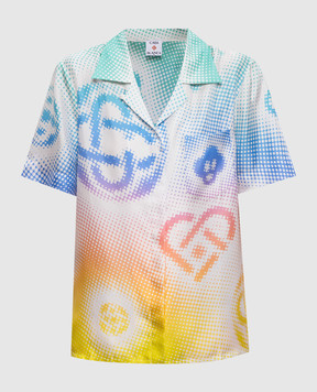 Casablanca Біла блуза Halftone із шовку WSP26SH20002