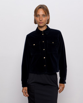Max Mara Синя вельветова сорочка RIVOLO MSTRIVOLO