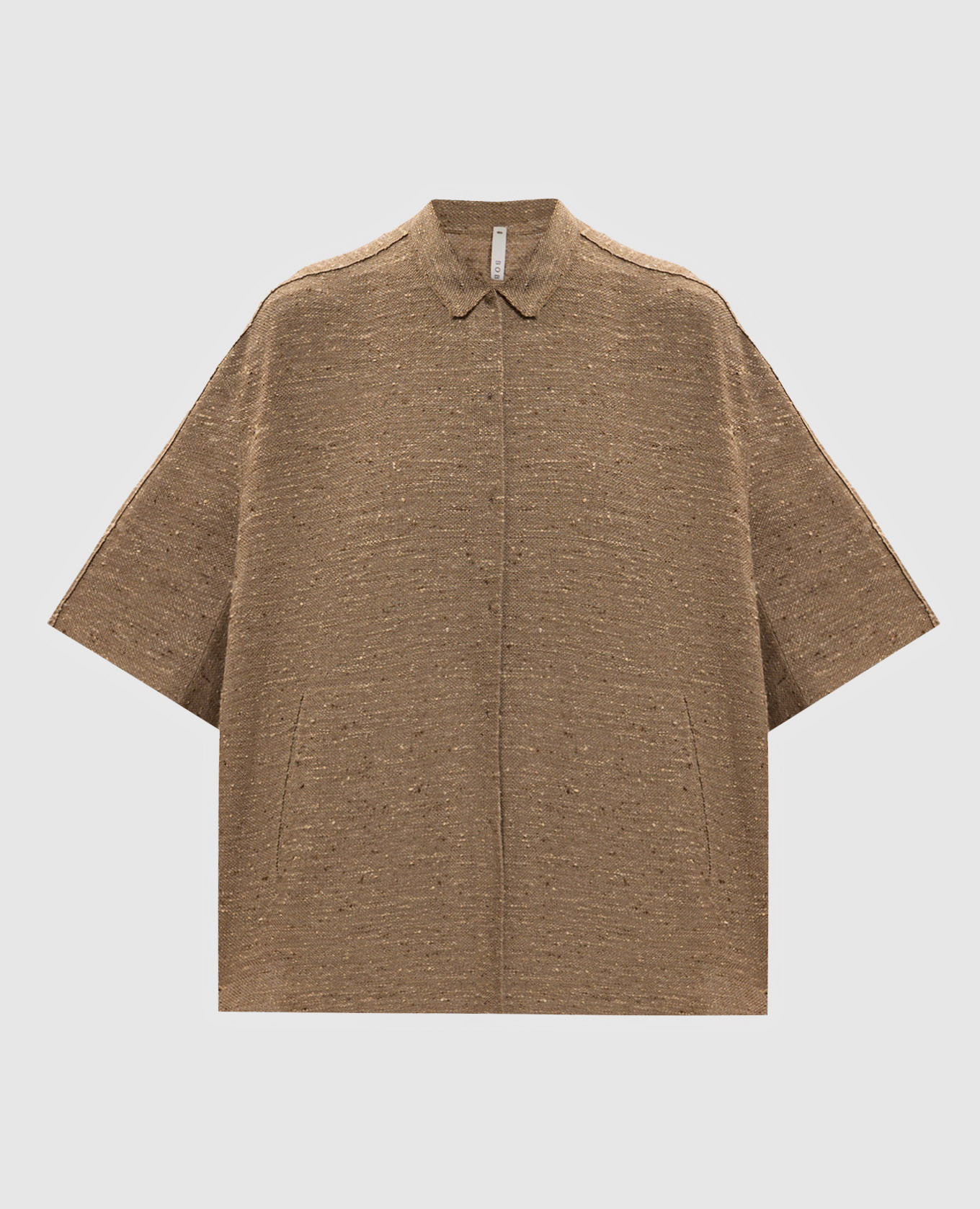 Коричневая рубашка с шелком