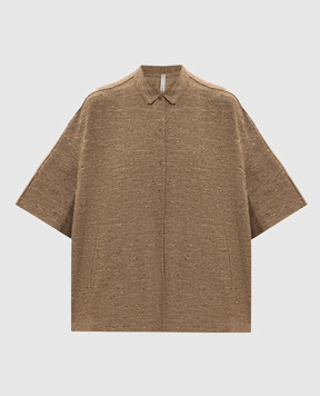 BOBOUTIC Коричнева сорочка із шовком 5041