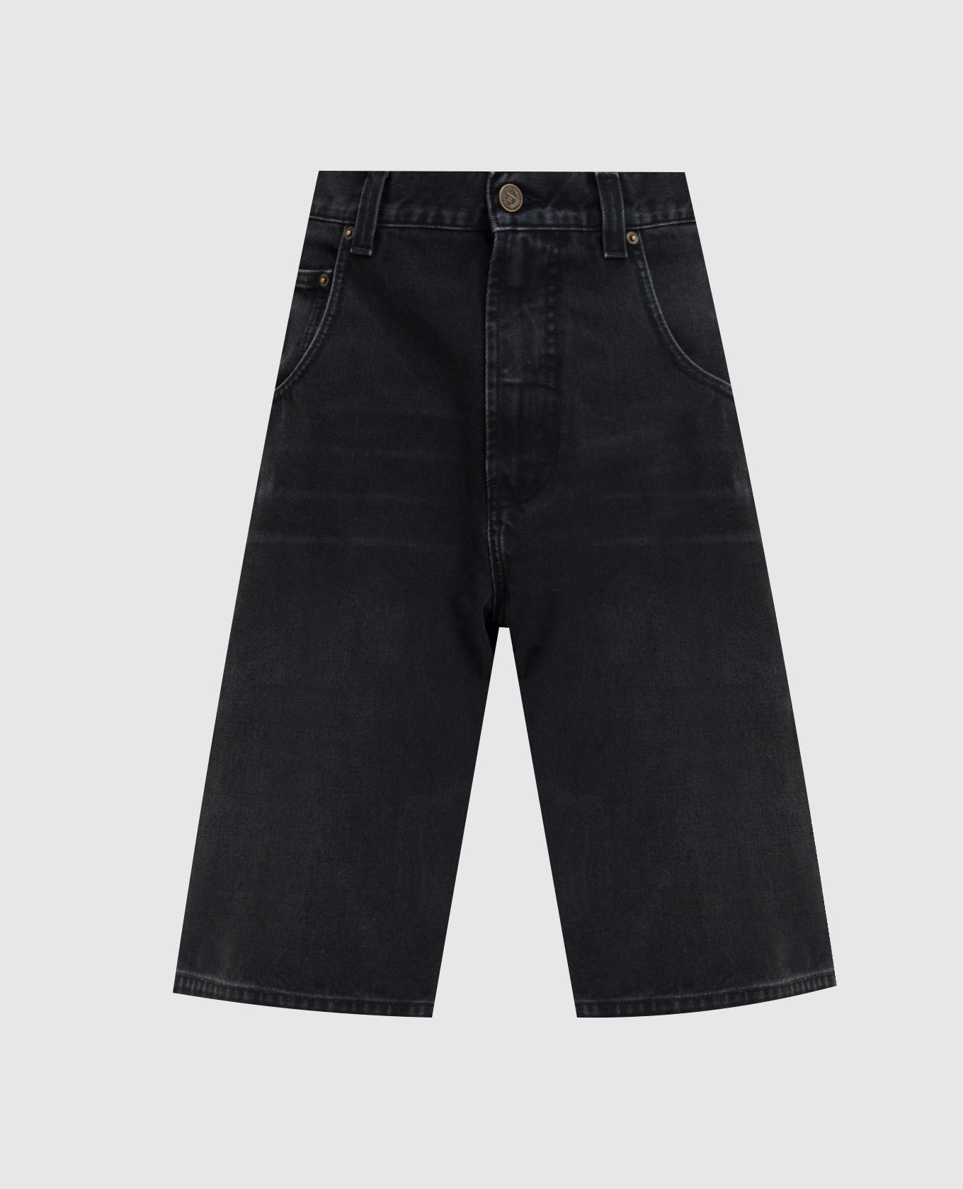 

Черные джинсовые бермуды, Черный, Шорты