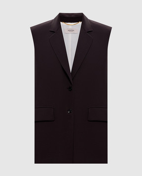 Agnona Темно-коричневий жилет з шовком TV1103XU5074