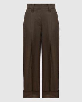 Brunello Cucinelli Зелені штани з вовни MB199P9357