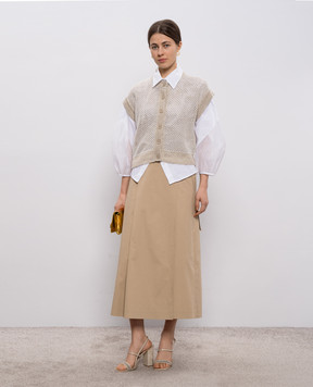 Peserico Бежевая юбка миди A0511003184