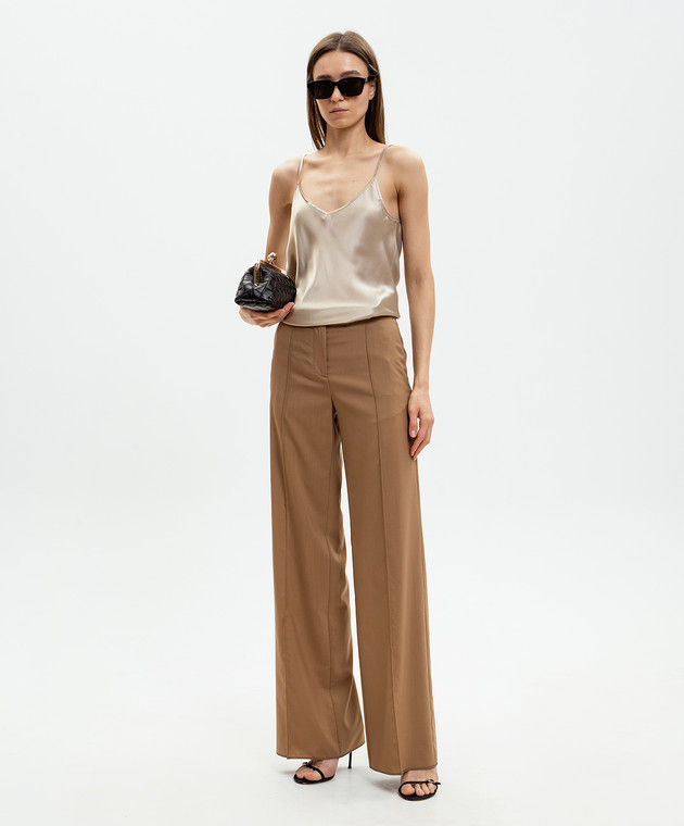 Marco Pescarolo Коричневые брюки Diana из шерсти и шелка DIANAD5314 изображение 2