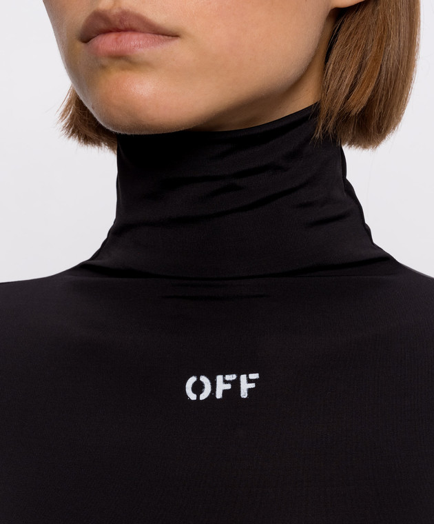 Off-White Чорний гольф з принтом 2FB00682T зображення 5