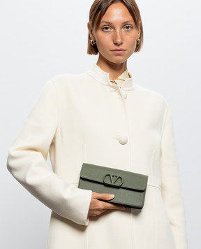 Valentino Зеленый кожаный клатч VLogo Signature 9W2P0BB4BEM